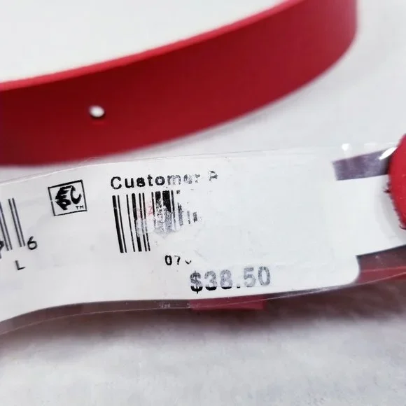 INC Chain Link Style Red Leather Belt - S - NWT - Picture 6 of 6